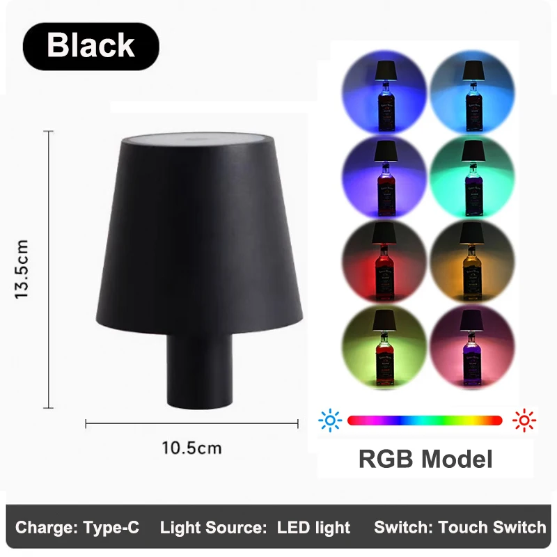 KFV Wireless Table Lamp Wine Bottle Clear 5