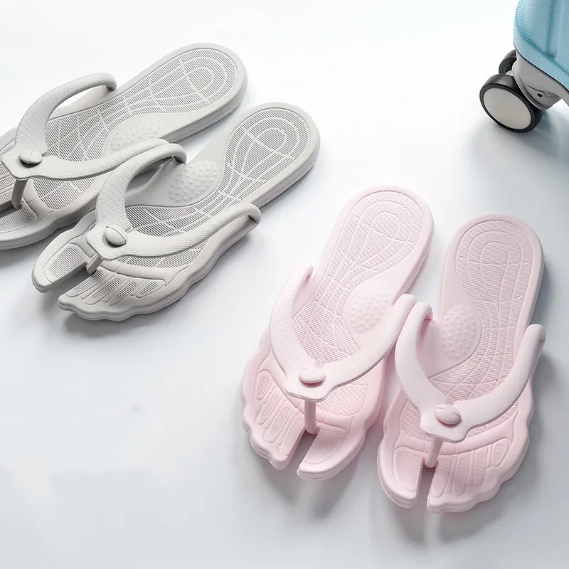 Travel Bath Slippers Portable Flip Flops Beach Swim Summer Couple Shower Waterproof Folding Sandals Hotel Slides Wholesale