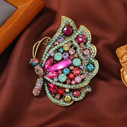 Vintage Luxury Rhinestone Butterfly Brooches For Women Men Clothing Beautiful Animal Insect Brooch Pin Party Office Jewelry Gift