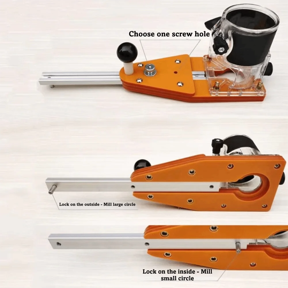 

Регулируемые направляющие для фрезерного станка, крепежные болты, прецизионный циркульный режущий узел, регулировочные ручки, профессиональный фрезерный циркульный резак