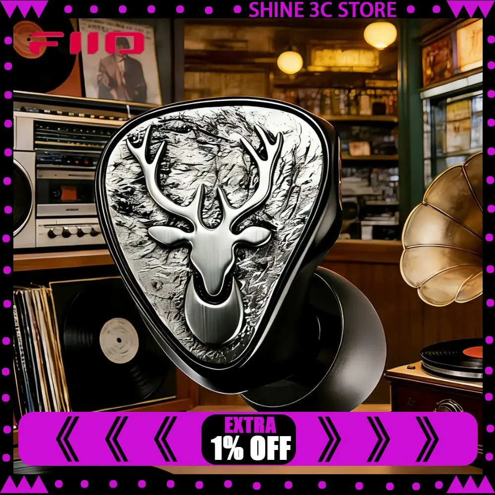 FiiO SnowSky FH3 Deer Song Earphones HiFi Wired In-Ear One-Dynamic Coil Two-Balanced Armature Retro Vocal Tuning Headset Gift