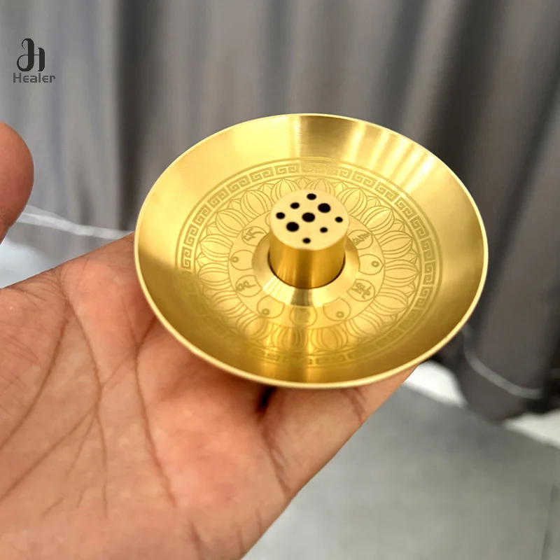 Bruciatore di incenso rotondo Porta incenso a 9 fori Vassoio per bastoncini di incenso Porta Palo Santo Porta salvia per la meditazione Rituale yoga