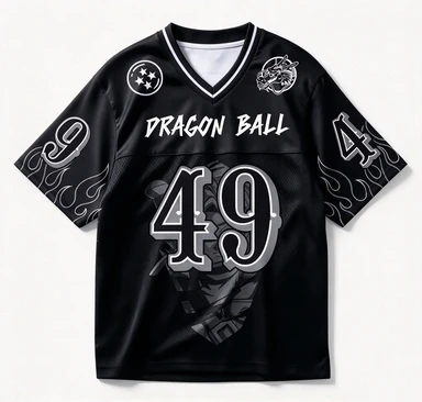 Dragon Ball Trunks Printed Mesh Jersey Quick Drying Anime Future Style Flame Pattern Sword 49 Sports and Leisure Loose Top