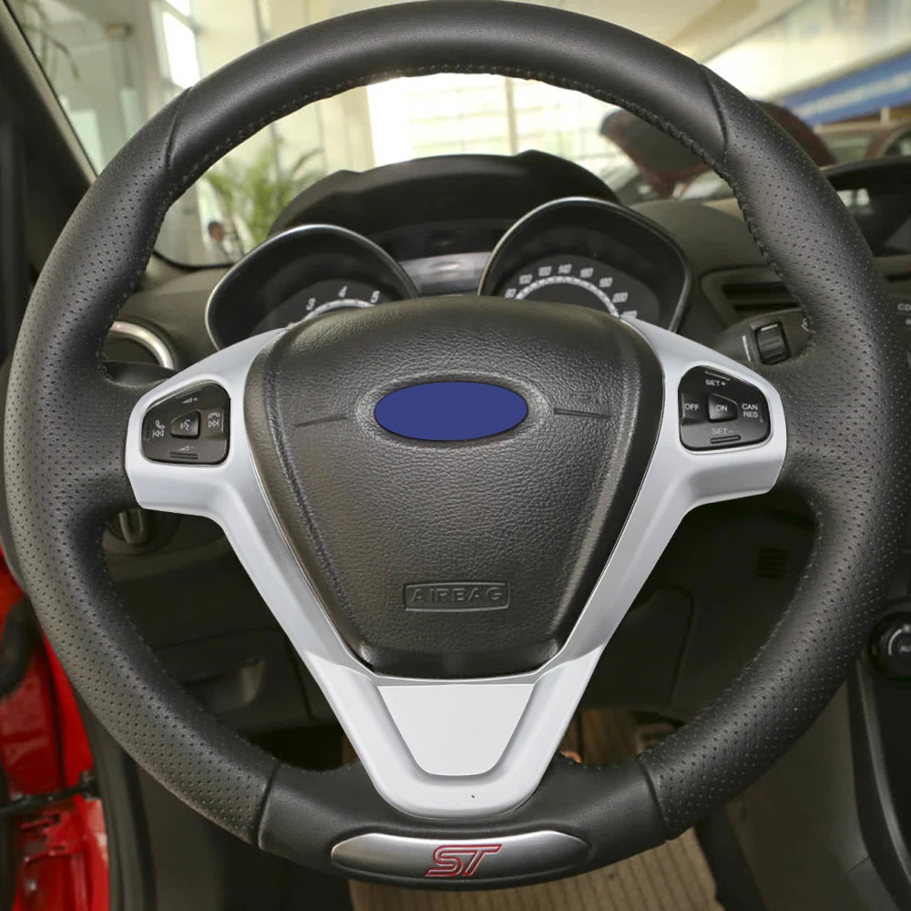 자동차 핸들 커버 스팽글 트림 스티커 Ford Ecosport 2013 -2017 New Fiesta MK7 2009 - 2017 인테리어 액세서리