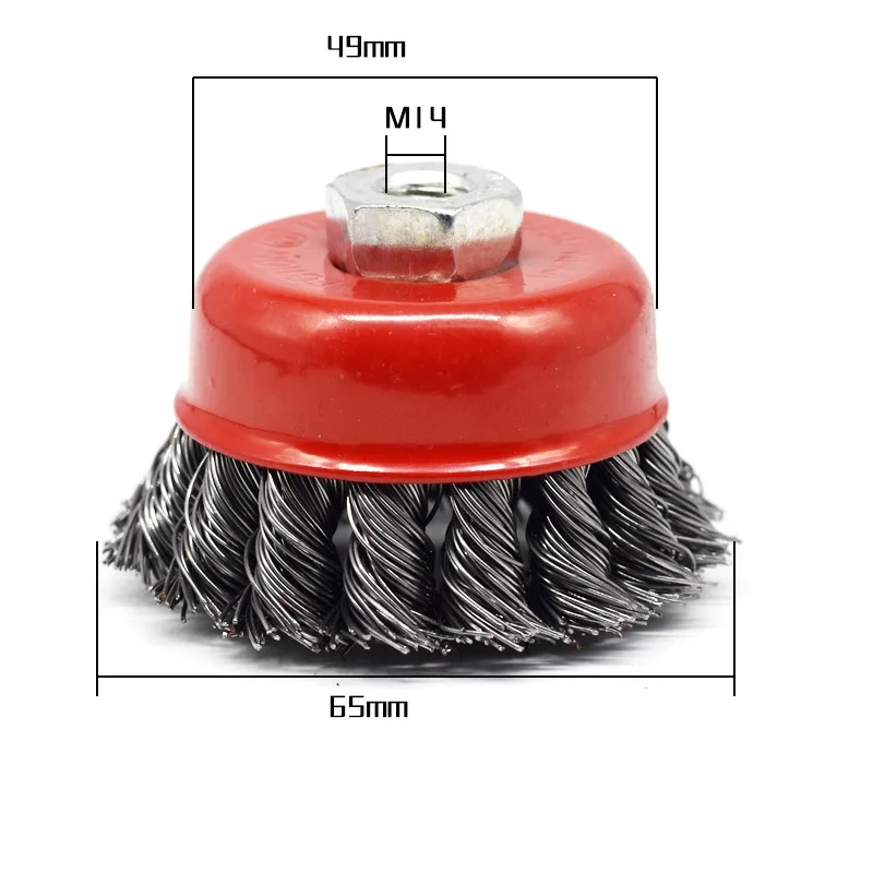 Twisted Steel Wire Wheel Cup Brush M14 Angle Grinder Tool for Paint Removal Deburring Metal Cleaning Twist Knot Rotary Brush