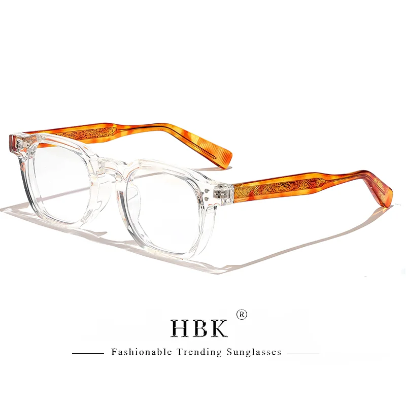 HBK Retro Square Glasses for Men TR90 Frame Anti Blue Light High Quality Computer Reading Glasses Women Optical Eyewear