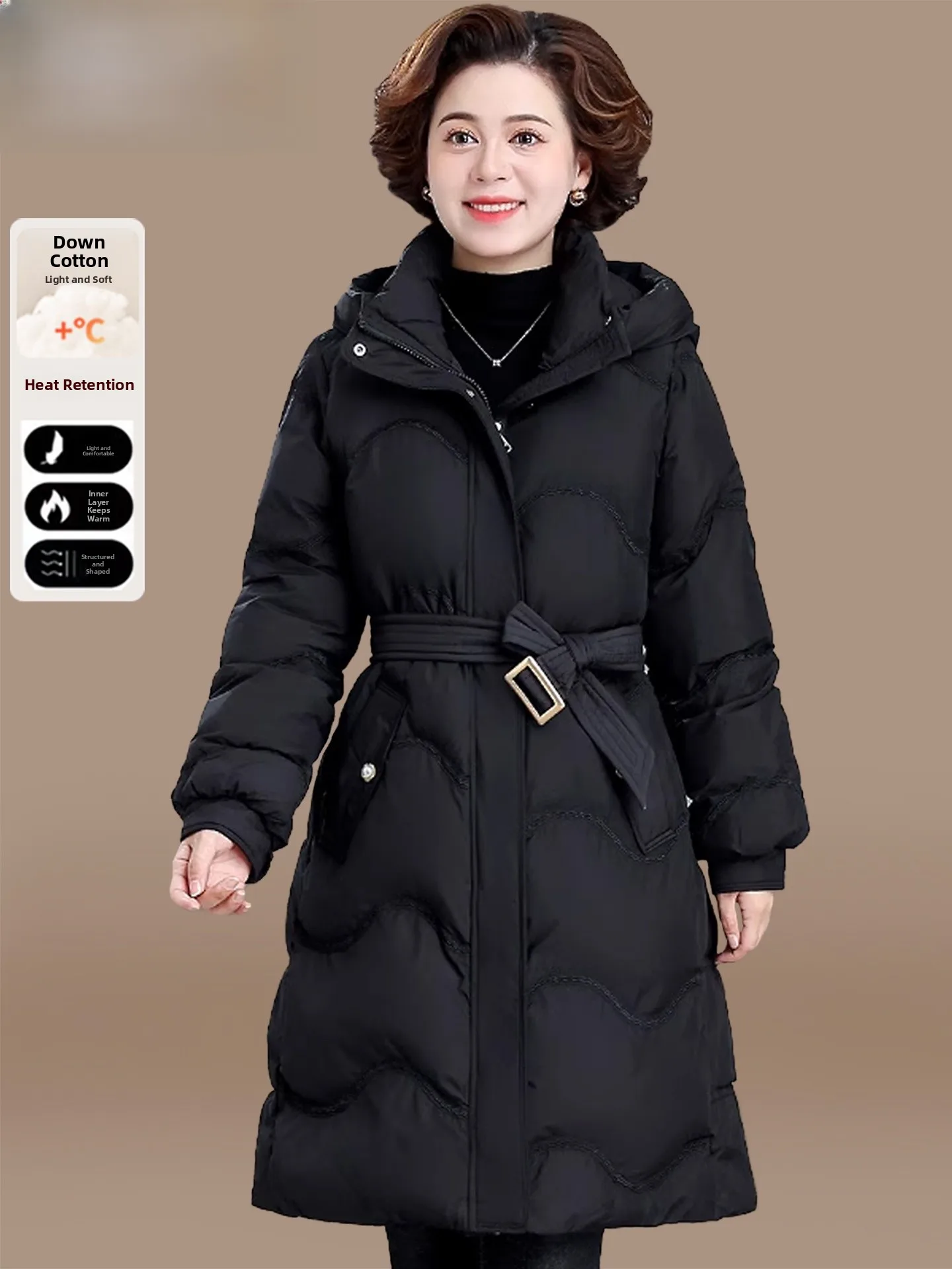 

Теплая хлопковая куртка-пуховик средней длины для женщин: модная свободная зимняя верхняя одежда для женщин среднего и старшего возраста