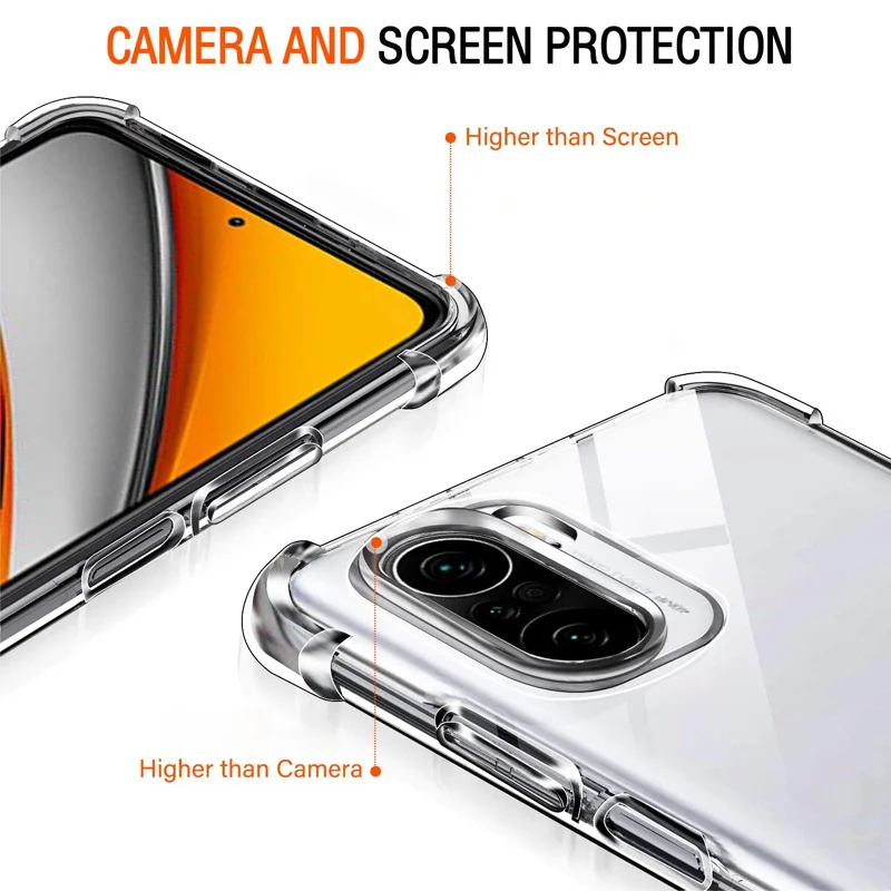 Soft Clear Case for Poco-F3 Phone Cases Pocophone F3 Xiaomi Poco F3 Shockproof Silicone Cover Pocophone F3 Case Poco F3