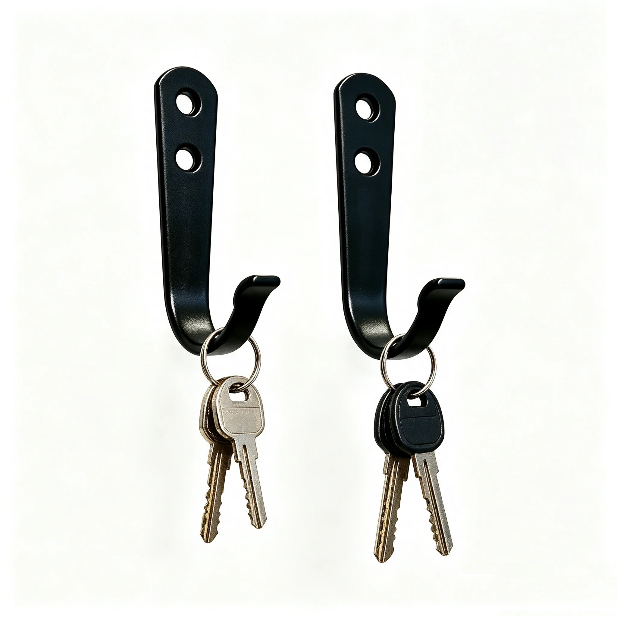 1/2Pcs Black Metal Coat Hooks Heavy Duty Wall Hooks with Screws for Hanging Hats, Robes, Bags in Bathroom Kitchen