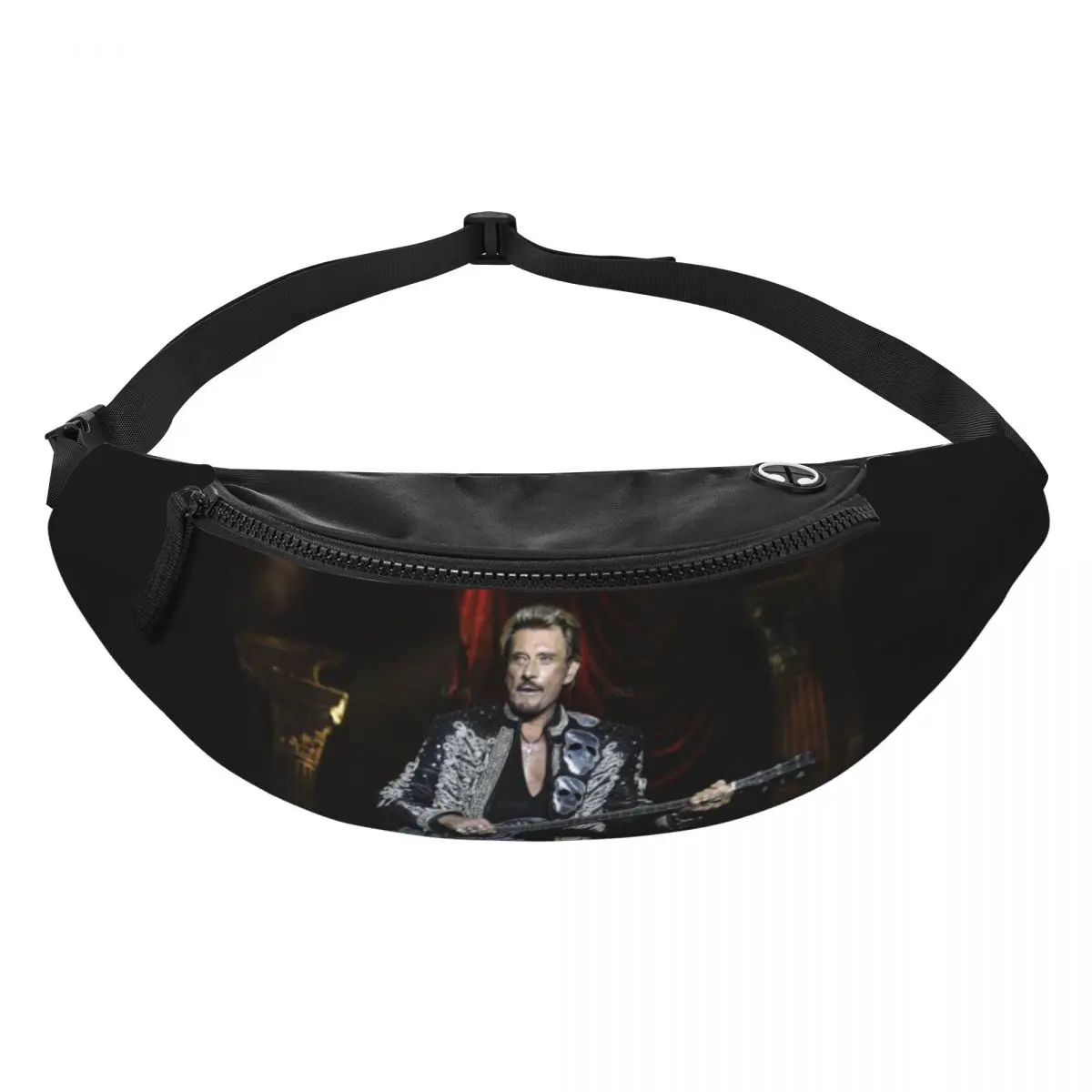 Custom Johnny Hallyday Fanny Pack Women Men French Rock Singer Crossbody Waist Bag for Travel Hiking Phone Money Pouch