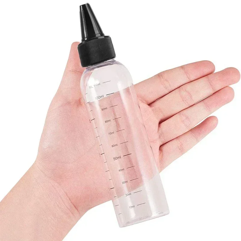 1Pcs 30/60/100/120/250/500ml Empty Squeezable PET Plastic Ink Bottles With Screw-On Lids Refillable Liquid Oils Dropper Bottles