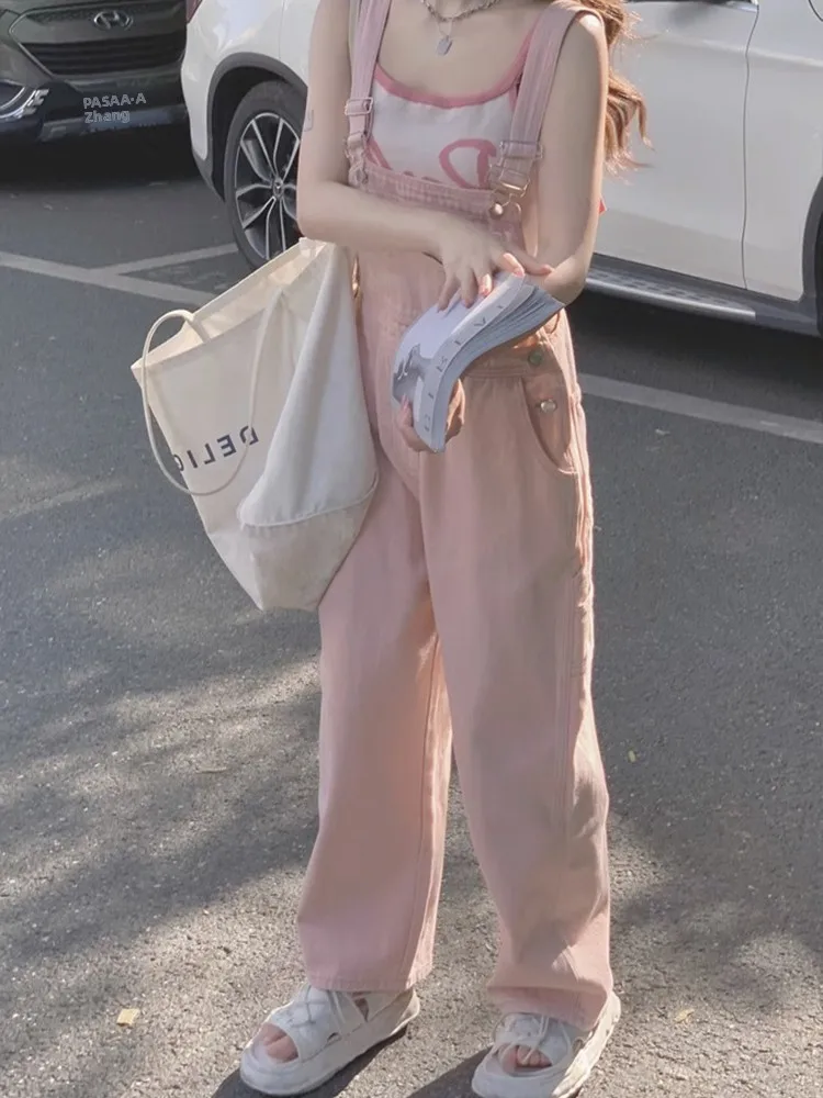 الوردي الدنيم واسعة الساق الجينز المرأة الصيف رقيقة عالية الخصر السراويل الطويلة طالب لطيف التخسيس عارضة الجينز الصيف Faionable #5