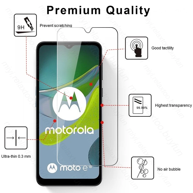 2 to1 protezione dello schermo dell'obiettivo della fotocamera in vetro temperato per Motorola MotoE13 Moto E13 4G E 13 13E 4G 6.5 "pellicola protettiva per telefono in vetro