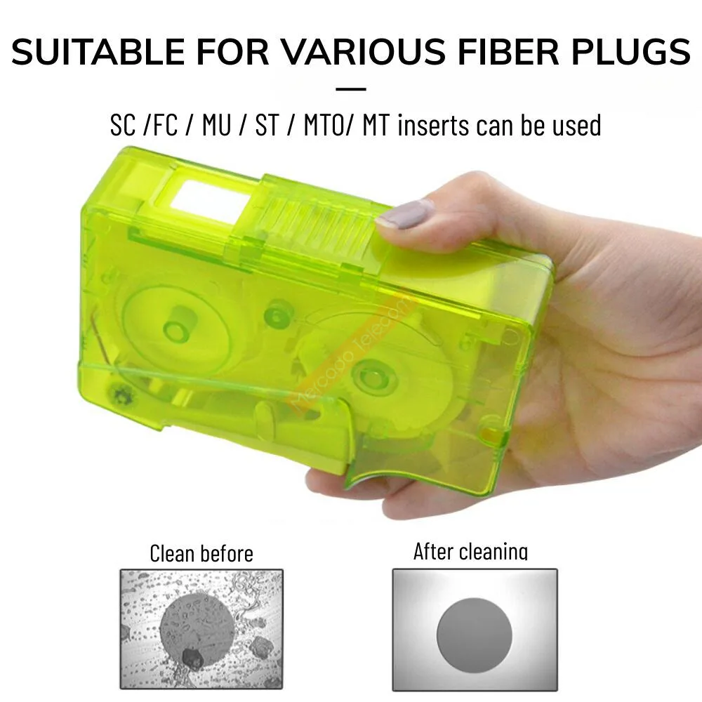 Optical Fiber End Face Cleaning Box SC/FC/MU/ST Fiber Wiping Tool Pigtail Cleaner FTTH Optic Fiber Cleaner Tools exceed 600 time