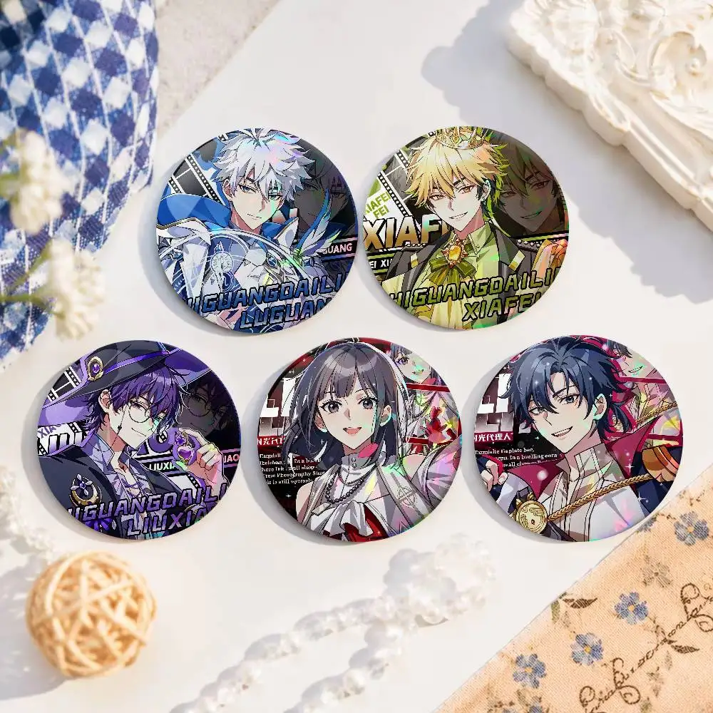 Anime Link Click Lucas Charles   Badge Creative Round Plastic Brooch Clothes Decorative Pins Jewelry Gifts for Friends