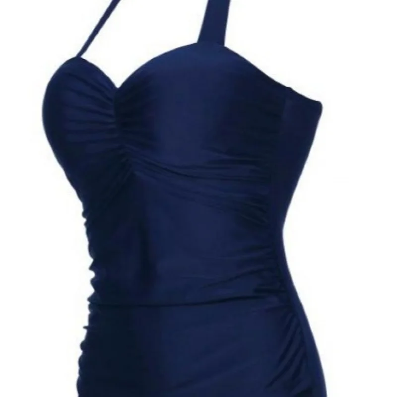 Women's popular one-piece swimsuit, conservative, fashionable, high-end, vintage beach swimwear style