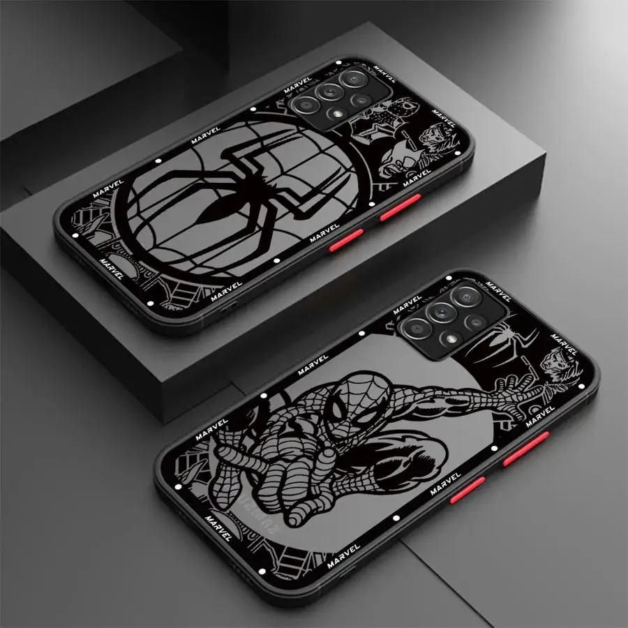 Marvel Iron Man Sqiderman Case for Samsung Galaxy A72 A73 A52 A33 A14 A23 A21s A32 A51 A71 A13 A22 A31 A12 A24 A53 A32 Cover