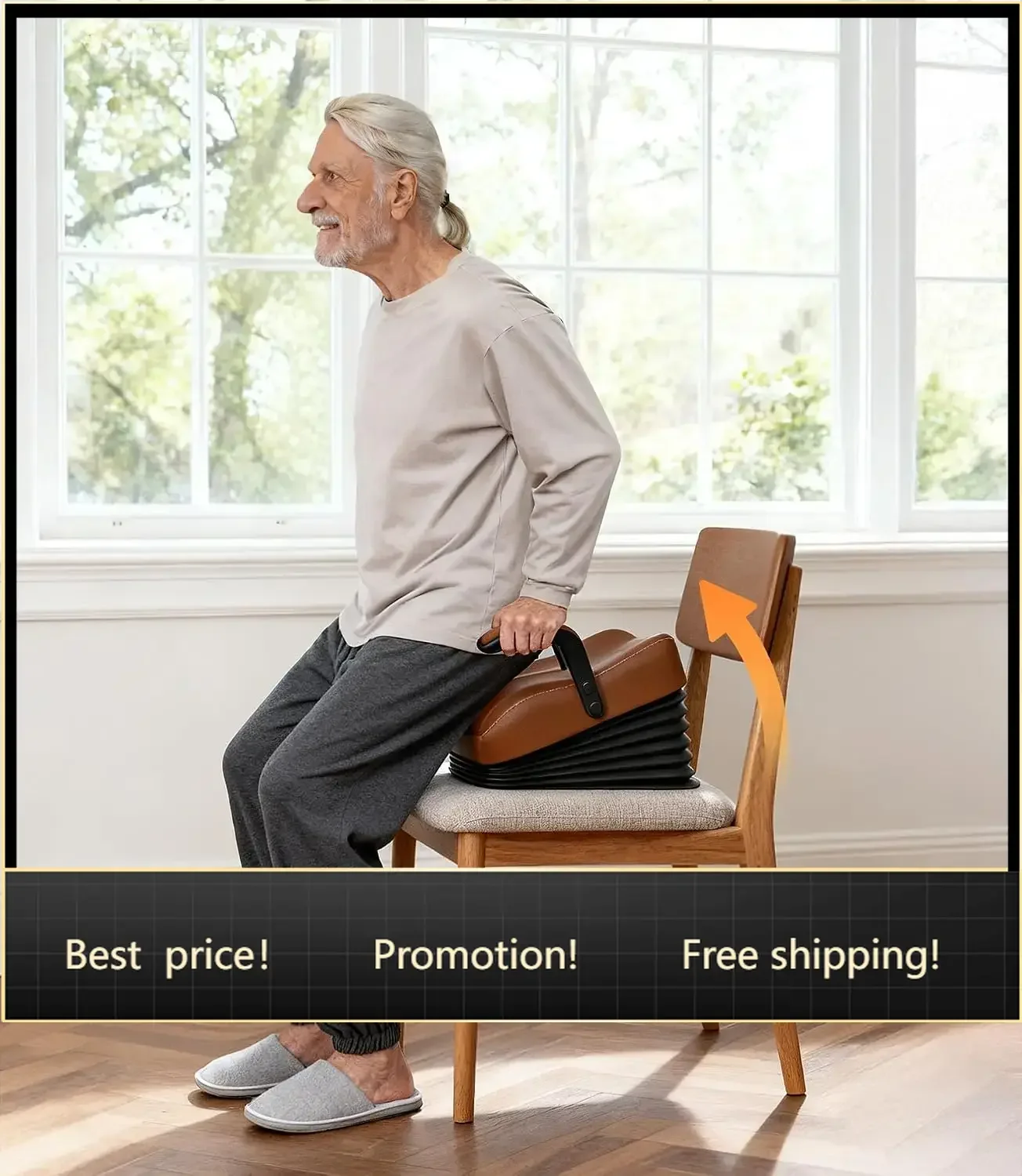 Electric Seat Lift, Cordless & Portable Power Stand Assist with Rechargeable Remote, Sit Support for Long Hours, 400LB Heavy