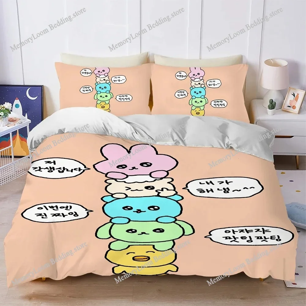 Cute G-Gosimperson Cartoon Duvet Cover Set Home Style Bedding Soft Laundry Cotton Bed Four Seasons Student Dormitory Luxury Gift