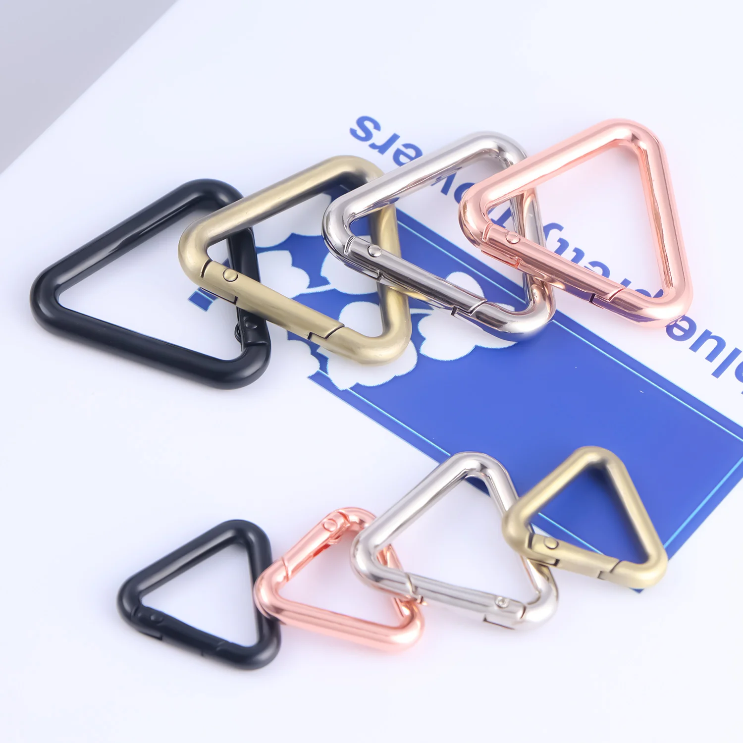 5Pcs Metal Triangle Spring Buckles Openable Ring Hook Bag Strap Belt Keyring Snap Clip Clasps DIY Accessories