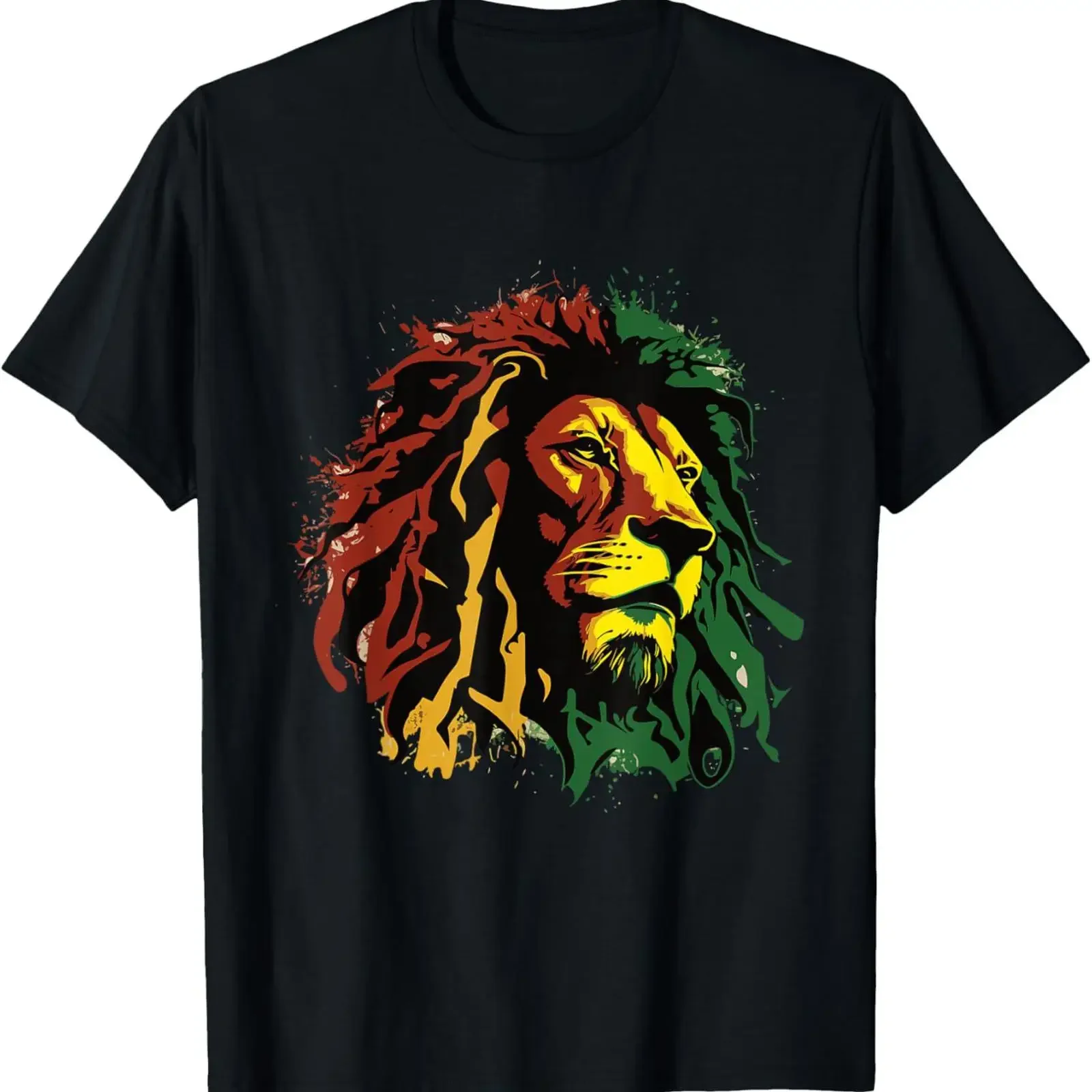 NEW LIMITED Jamaican Lion Rasta Flag Of Judah Reggae Music T Shirt vintage Washed Slightly fashion Top For Everyday Wear