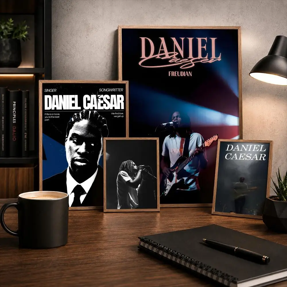 D-Daniel Caesar Poster Stickers HD Painting Self-Adhesive Art for Bedroom Living Room Home Decor Modern Wall Decals Gift