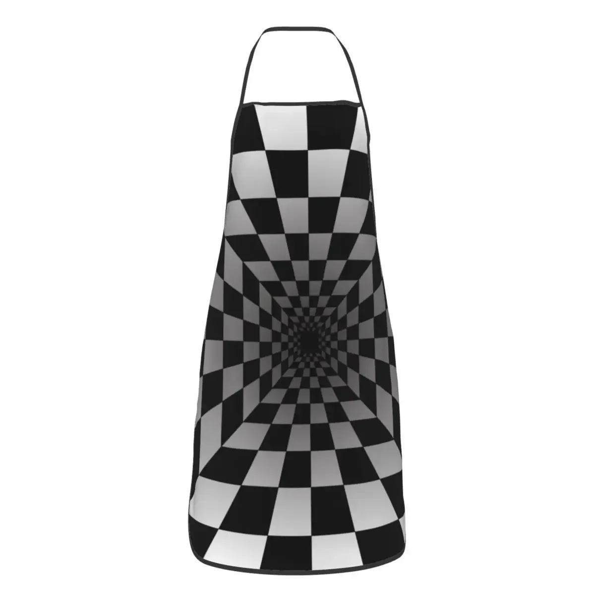 Unisex Worm Hole Trippy Line Art Pattern Bib Apron Adult Women Men Chef Tablier Cuisine for Cooking Kitchen Geometry Gardening