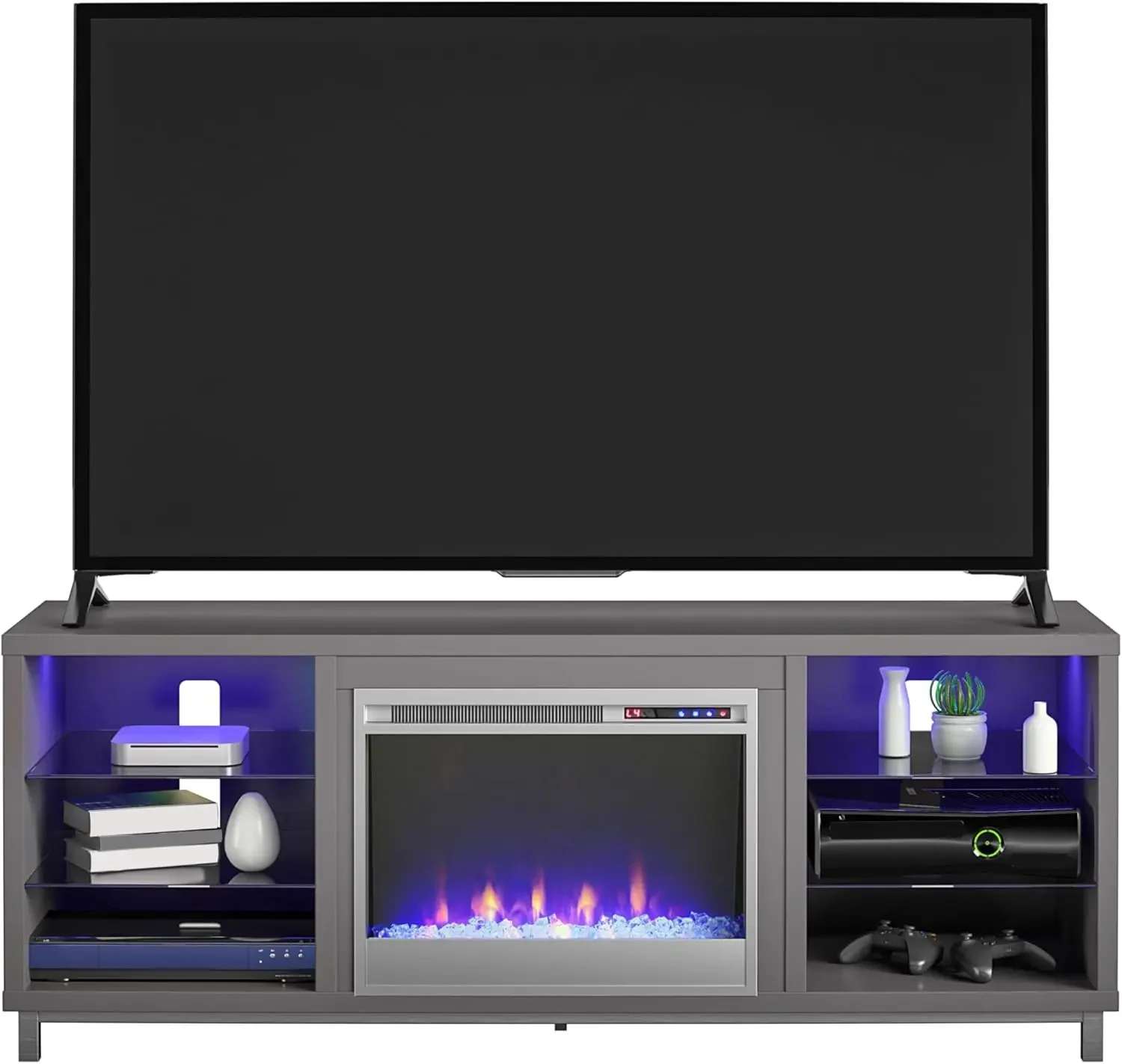 

Lumina Fireplace TV Stand for TVs up to 70 Inch, Replaceable Electric Fireplace Insert Heater, Remote Control, Timer, Color