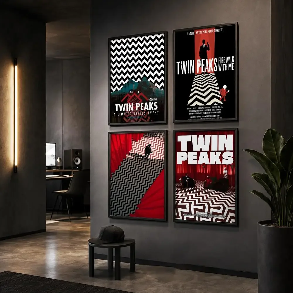 Classic Movie T-Twin Peaks Fire Walk with M-Me Poster Wall Art Print Sticker for Bedroom Living Room Dorm Modern Home Decor