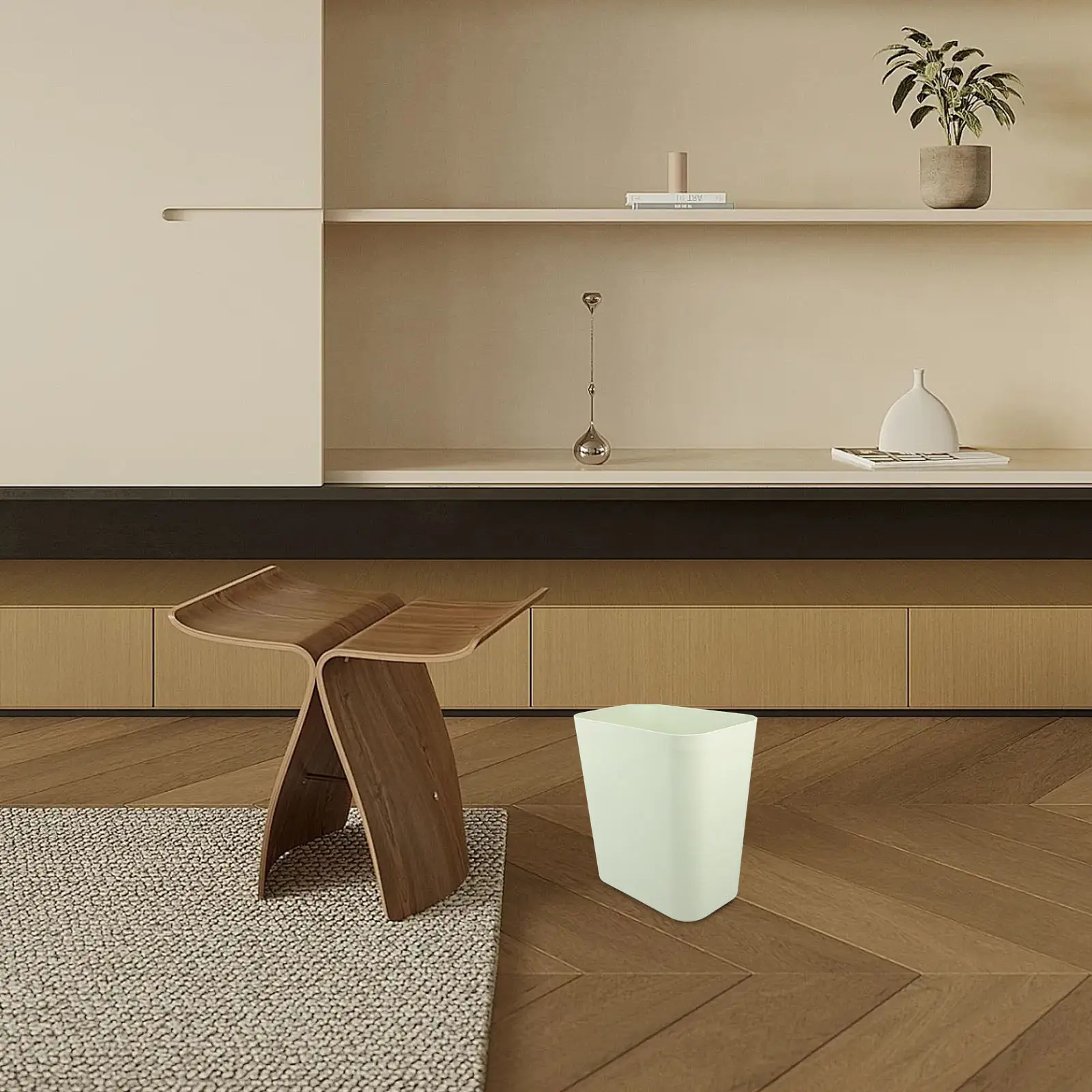 

8-литровое пластиковое узкое прямоугольное мусорное ведро, прочное и легкое, для использования в помещении, с держателем для пакетов, для офиса и ванной комнаты