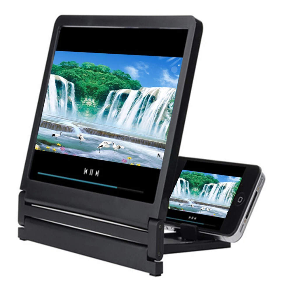 Universal 3D มือถือแว่นขยายจอโทรศัพท์2-3Times เครื่องขยายเสียงวิดีโอ HD ตาป้องกัน Enlarge โต๊ะขาตั้งพับได้ผู้ถือโทรศัพท์