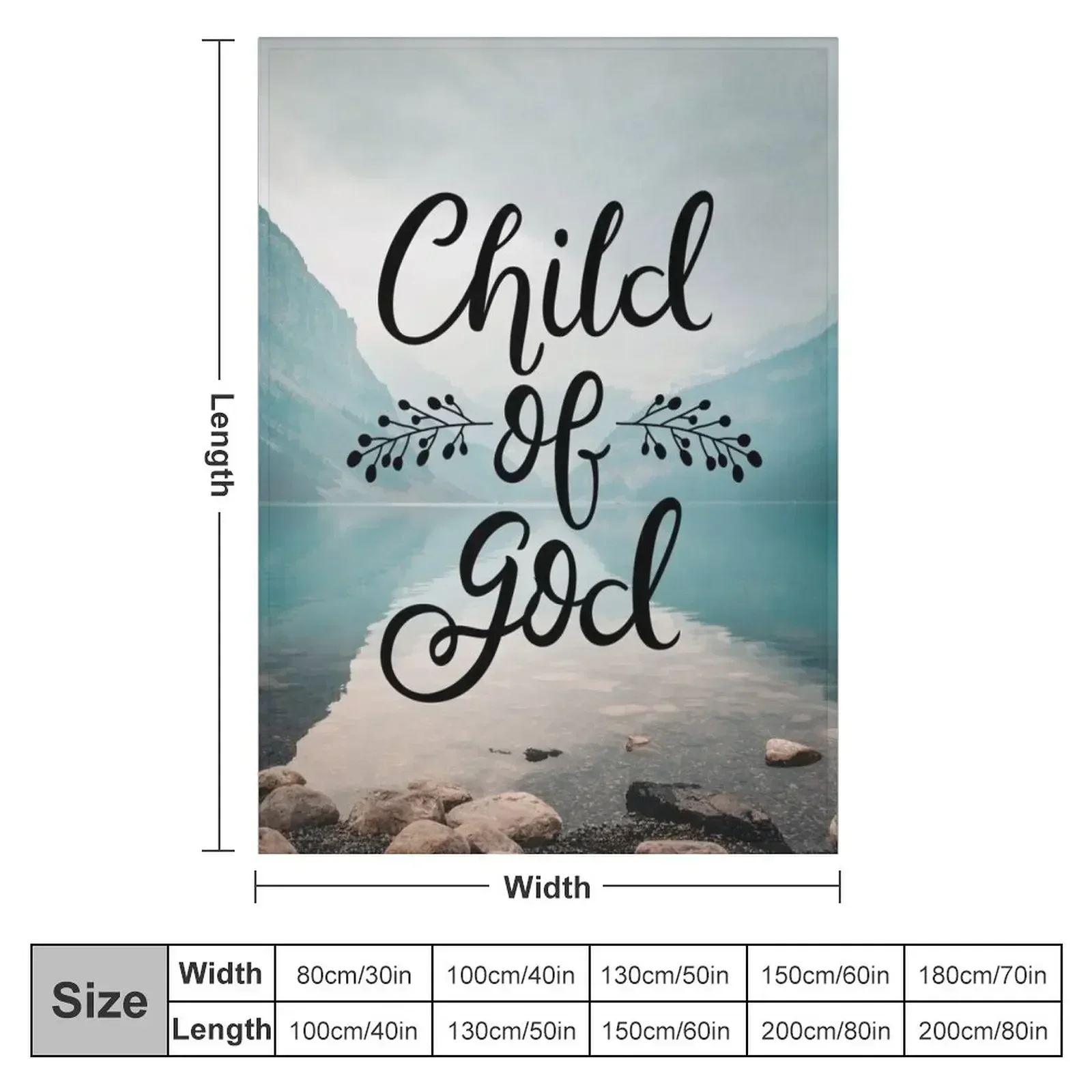 Child Of God - Christian Design Throw Blanket Soft Big Comforter Flannel Hairy Blankets