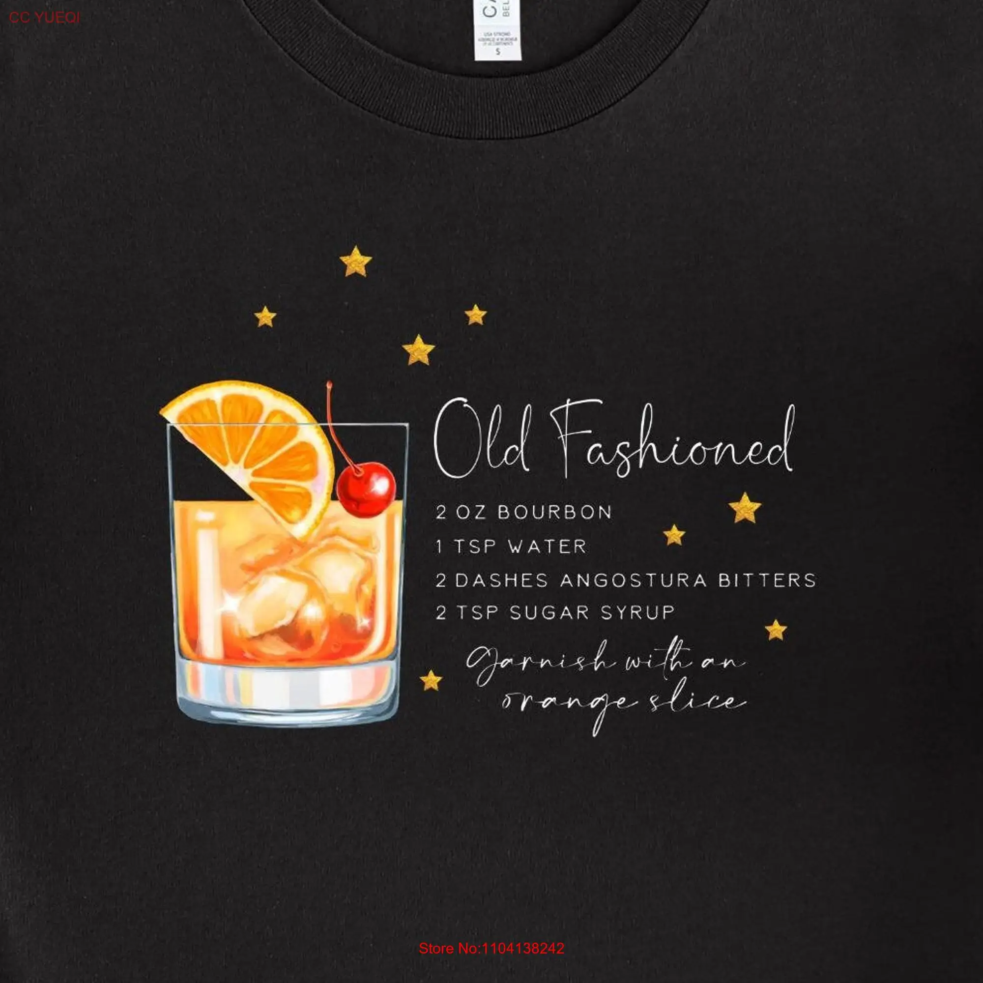 Old Fashioned Recipe T Shirt Cocktail For Her  long or short sleeves