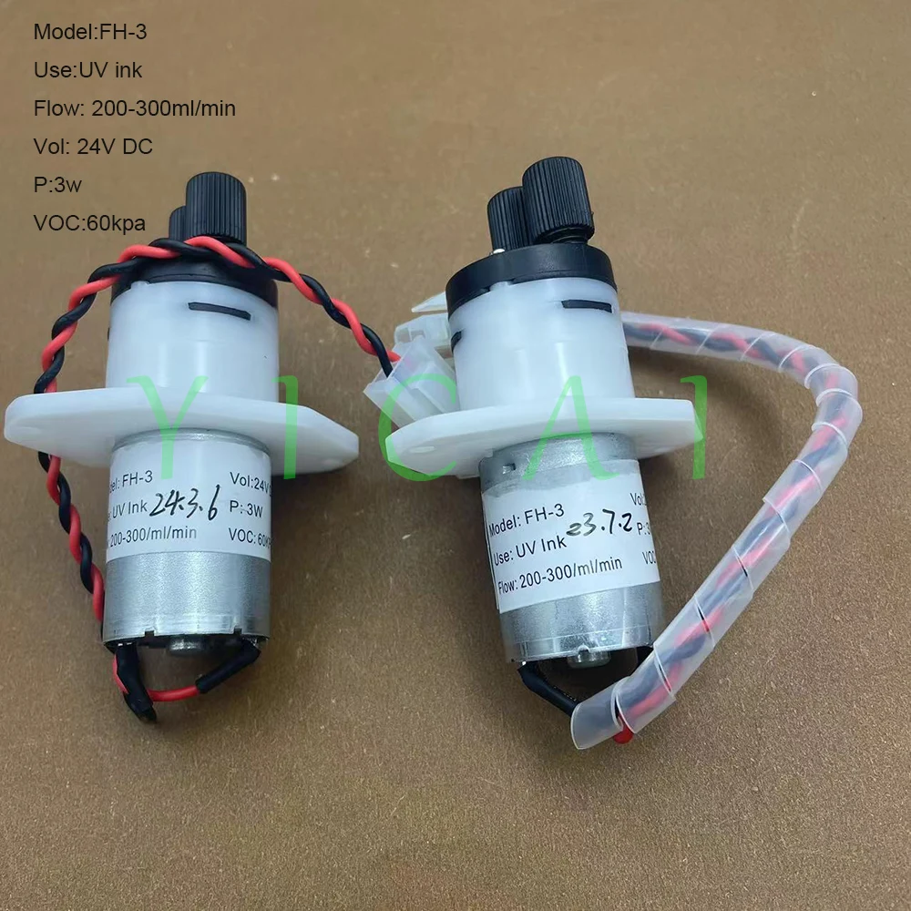 2PCS FH-3 Diaphragm Pump 24V 3W 200-300ml/MIN Peristaltic Pump for Inkjet Printer UV Machine White Ink Circulation Pump