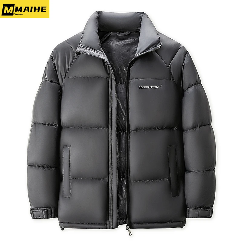 Winter light luxury brand down cotton men's jacket Kpop trend warm windproof parka men's hip hop street wear short padded jacket