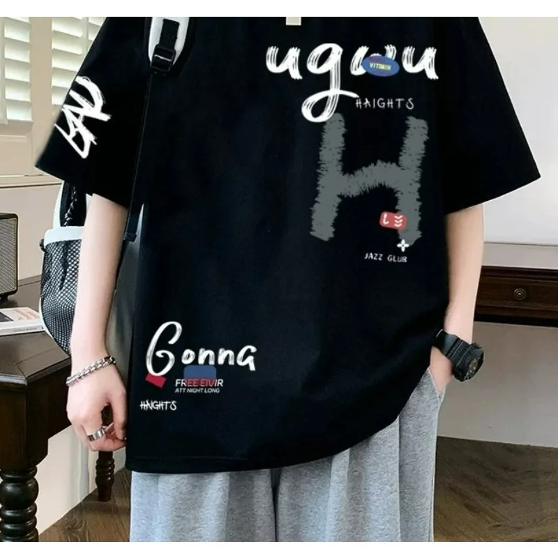 A New All-cotton American Streetwear Brand From Ins Loose Half-sleeved Student Top Teenagers and Boys Fashionable and Breathable
