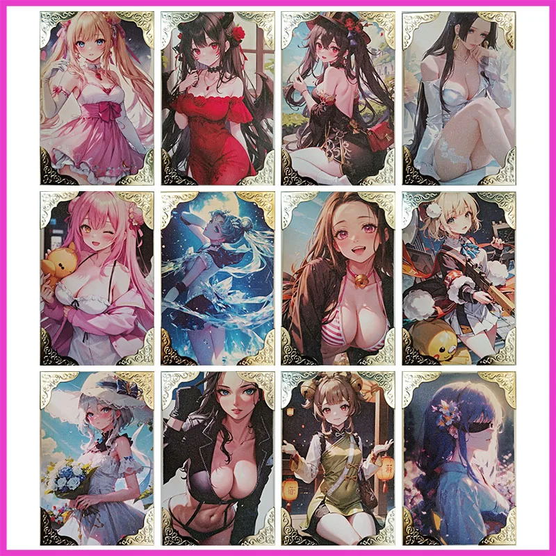 Anime Goddess Story Rare Refraction Game Collectible Cards Hancock Tsukino Usagi Hu Tao Xiangling Toys for boys Birthday Present