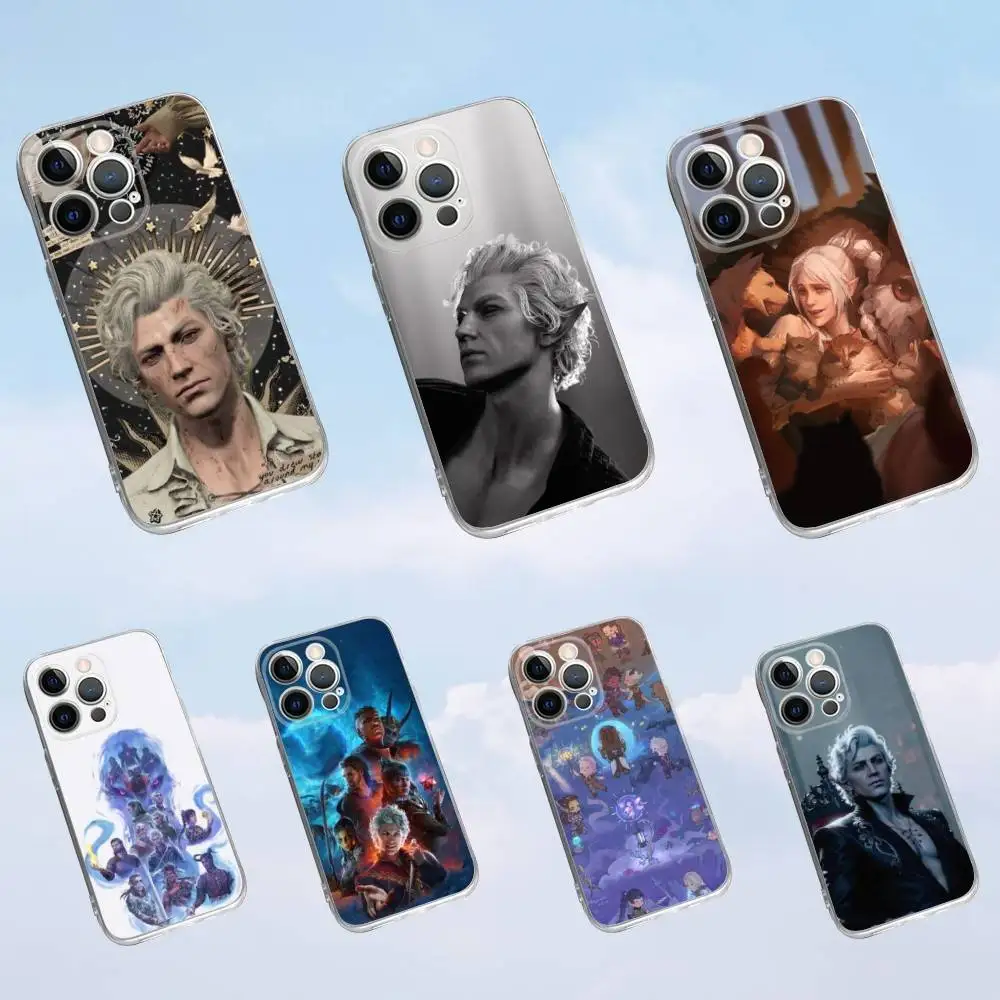 

B-Baldurs BG3 Gate 3 Phone Case For iPhone 16,15,14,13,12,11 Pro,Max,Plus,X,XS,XR,SE,Mini Transparent Silicone Soft