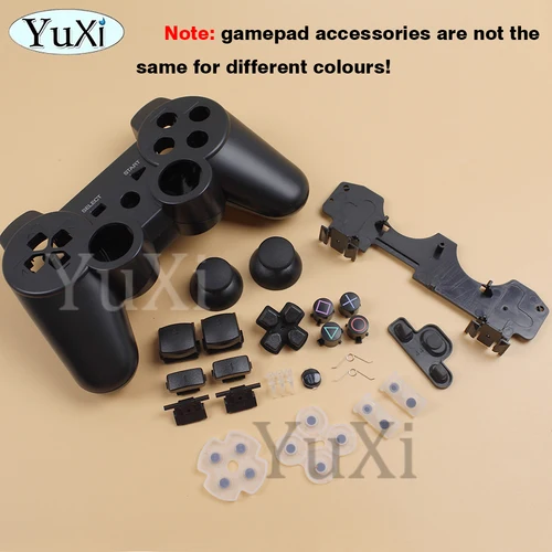 Imagen 2 del producto 1 Juego para controlador inalámbrico PS3, carcasa para PlayStation 3, juego completo de botones, soporte de marco interior, reemplazo chapado en plástico