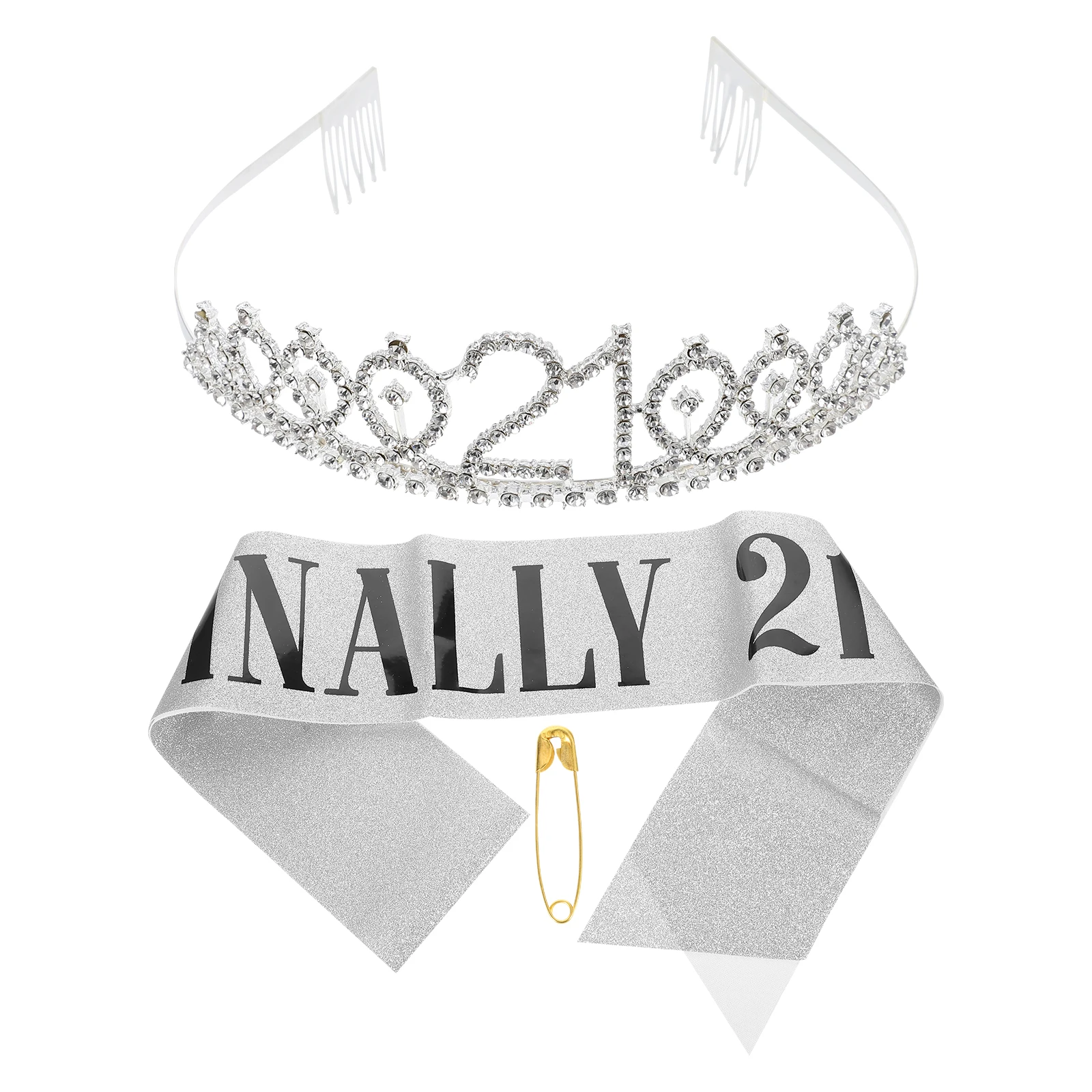 

Birthday Sash Crown Tiara Set Comfortable Rhinestone Party Hairband Headband Party Supplies Birthday Accessory Gift