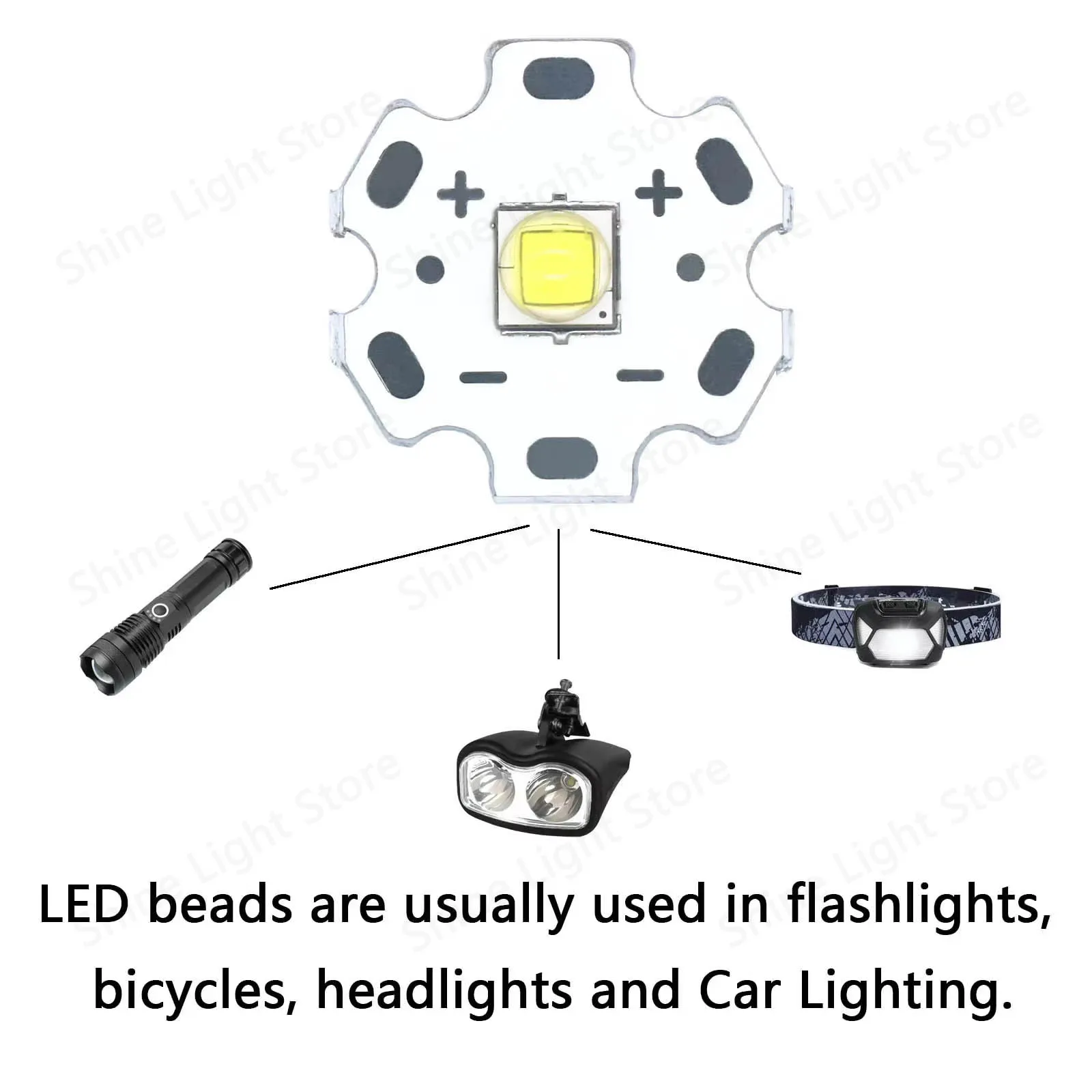 LED Beads 3W 5W 10W 18W DC3V 12mm 14mm 16mm 20mm High Power LED COB Chip Cold White Diodes DIY for Torch Flashlight Car Lighting