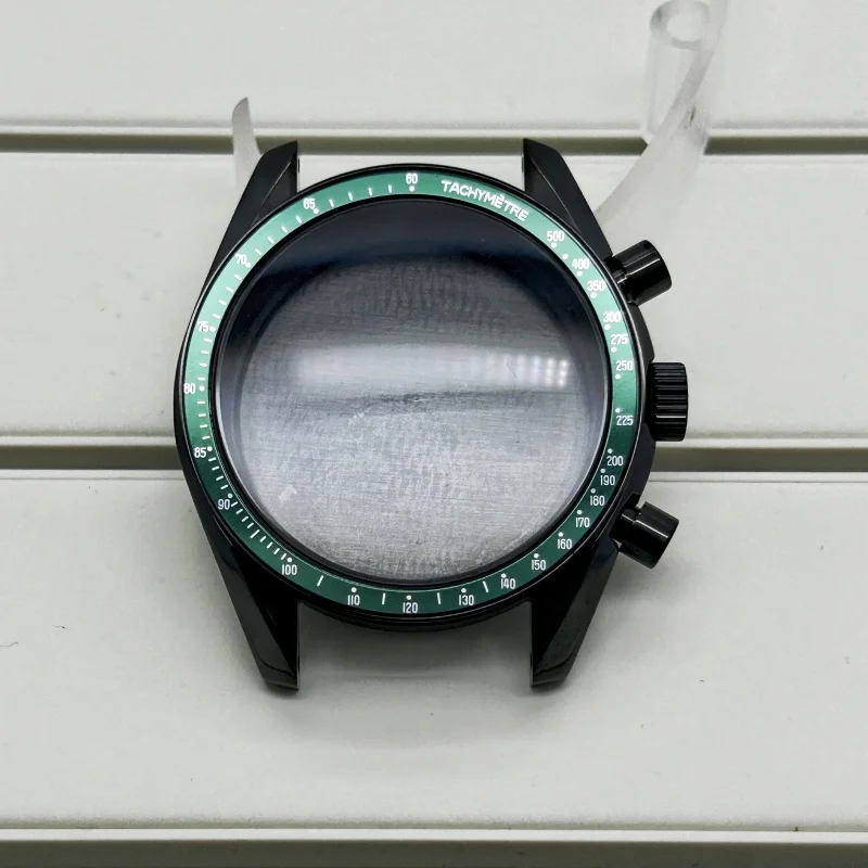 Multifunktionales, silber-schwarzes Mondblatt, 39,6 mm, geeignet für VK64- und VK63-Quarzuhren, Uhrenteile, passend für 20-mm-Armband, Gehäuse und Lünette. – Detail 2