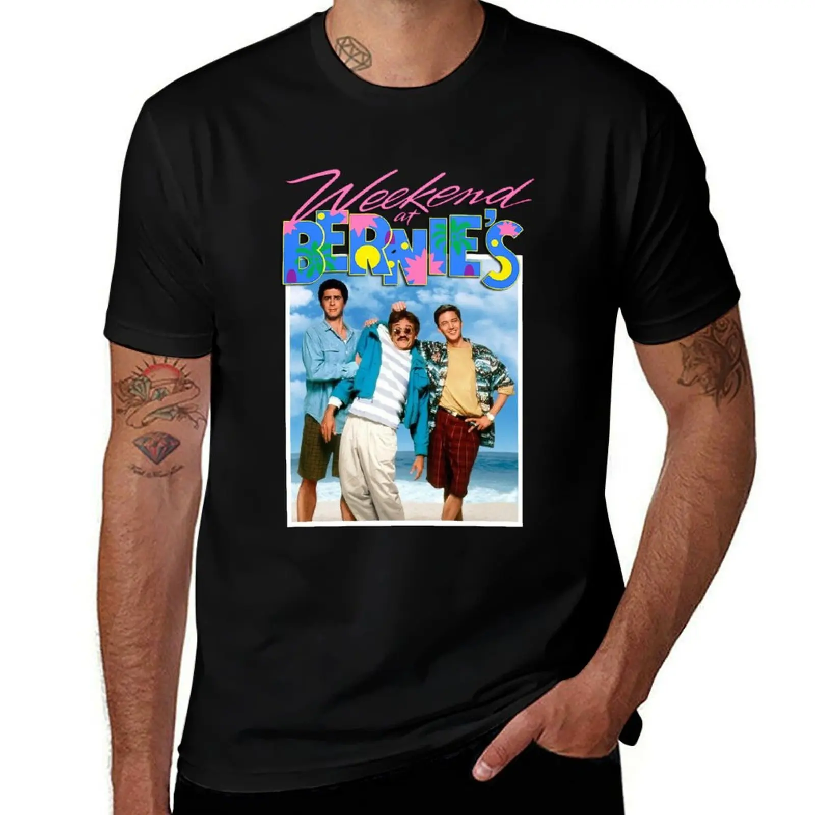 

Weekend At Bernies Film Main Characters Art T-Shirt man t shirt graphic t shirts cotton 100% T-Shirt