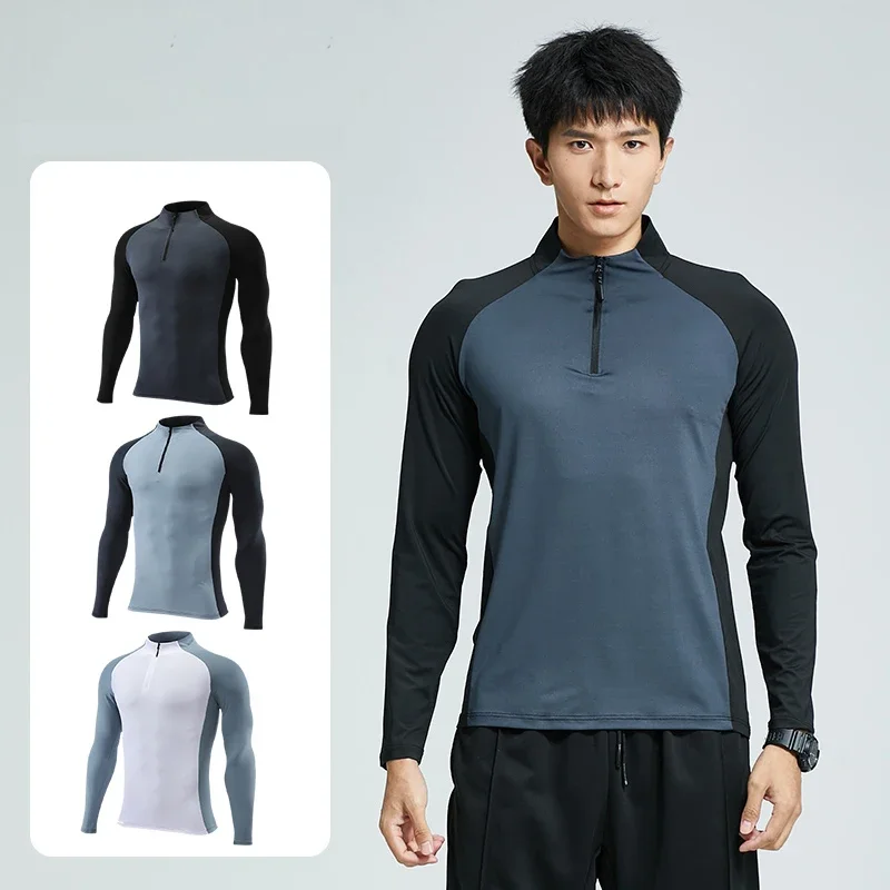 High Quality Men's Running T-Shirts Compression Quick Dry Fitness Shirt Training Exercise Clothes Gym Sport Tops Sportswear