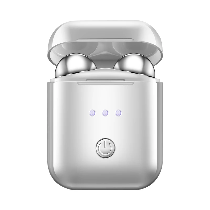 

Micro-current face lift device roller tightens skin