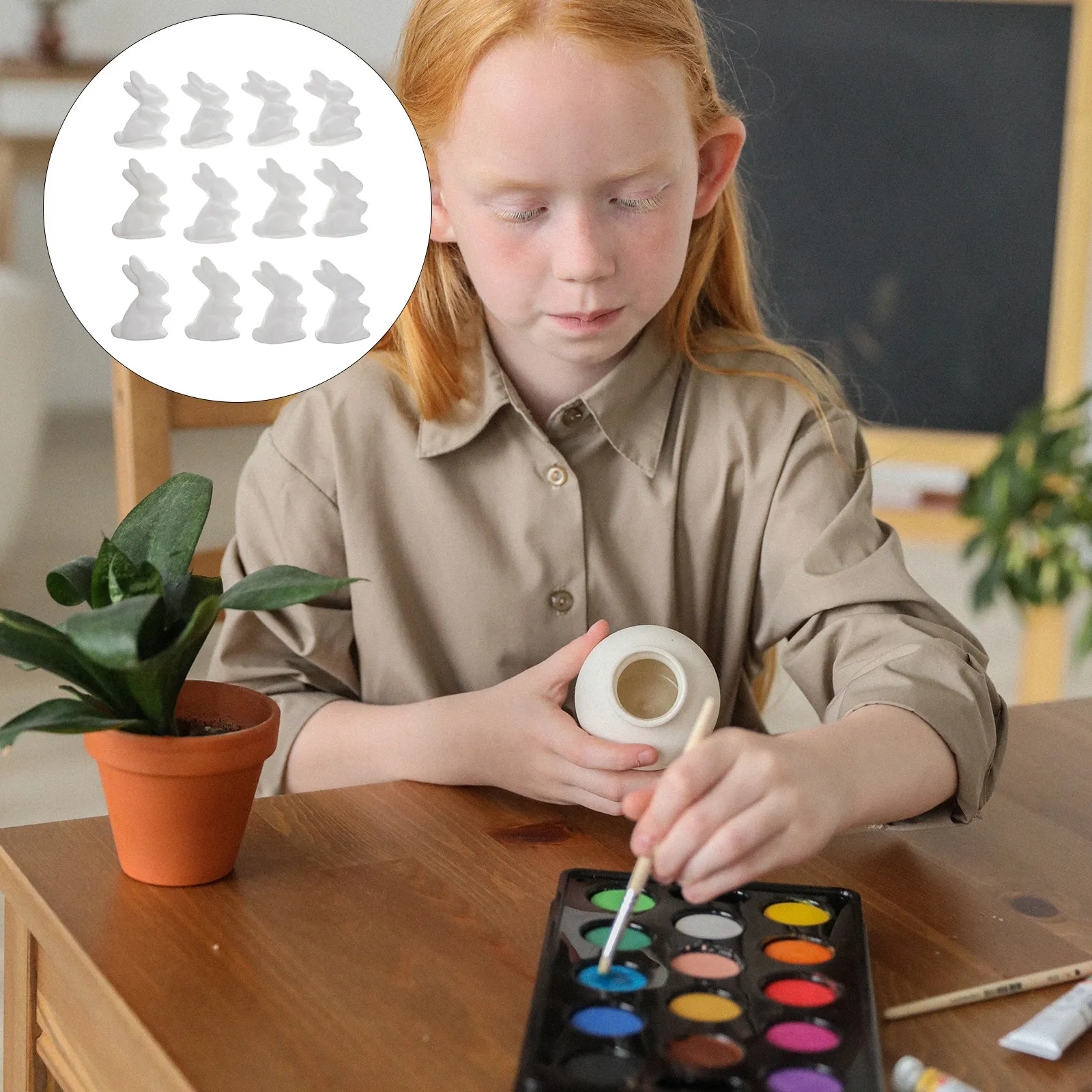 

12Pcs Foam Rabbit DIY Supplies Easter Creative Kids Coloring Craft Accessories Bunny Ornaments Foaming Rabbit Easter DIY Craft