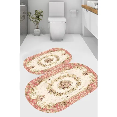 Inca Carpet Anti-Slip Soles Washable 2'li Bath Mat (50 X60 cm - 60 X100 Cm) BRC1454