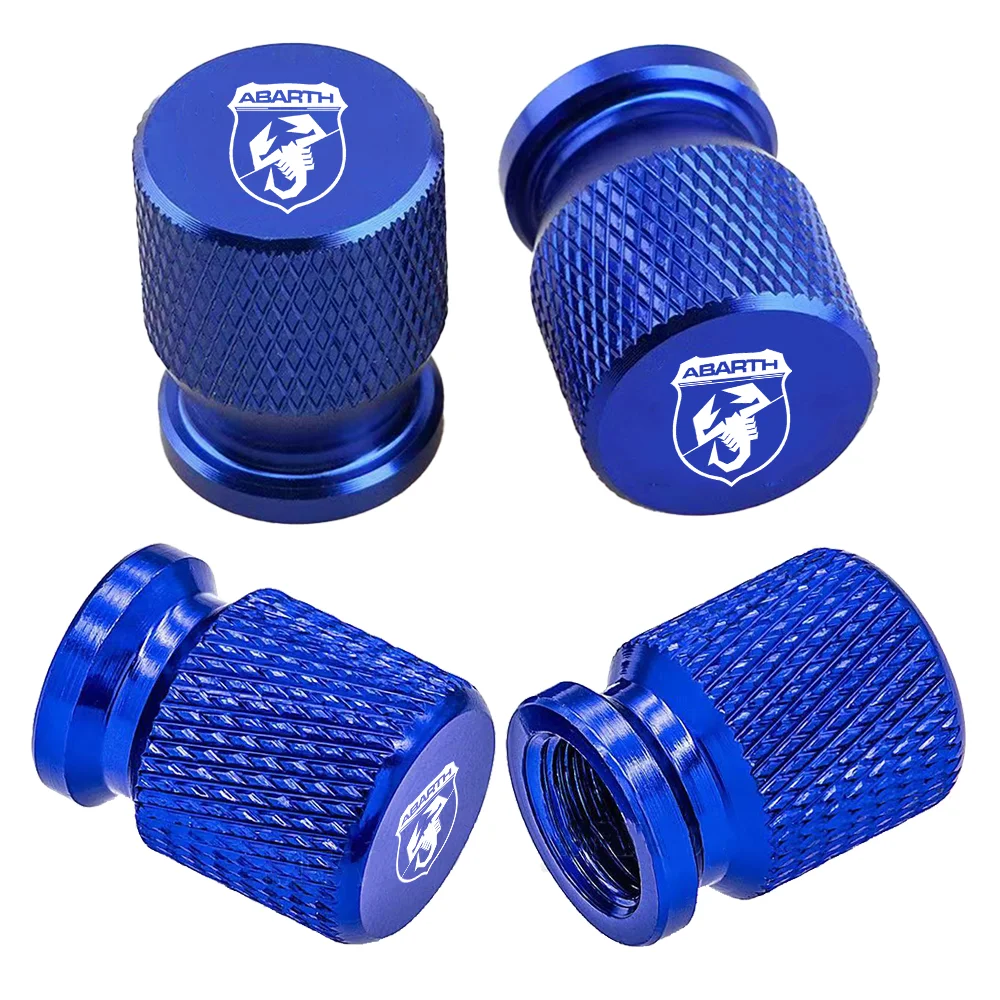 4PCS Car Wheel Tire Valve Caps Tyre Stem Covers Airdust Waterproof For Fiat ABARTH Auto Accessories