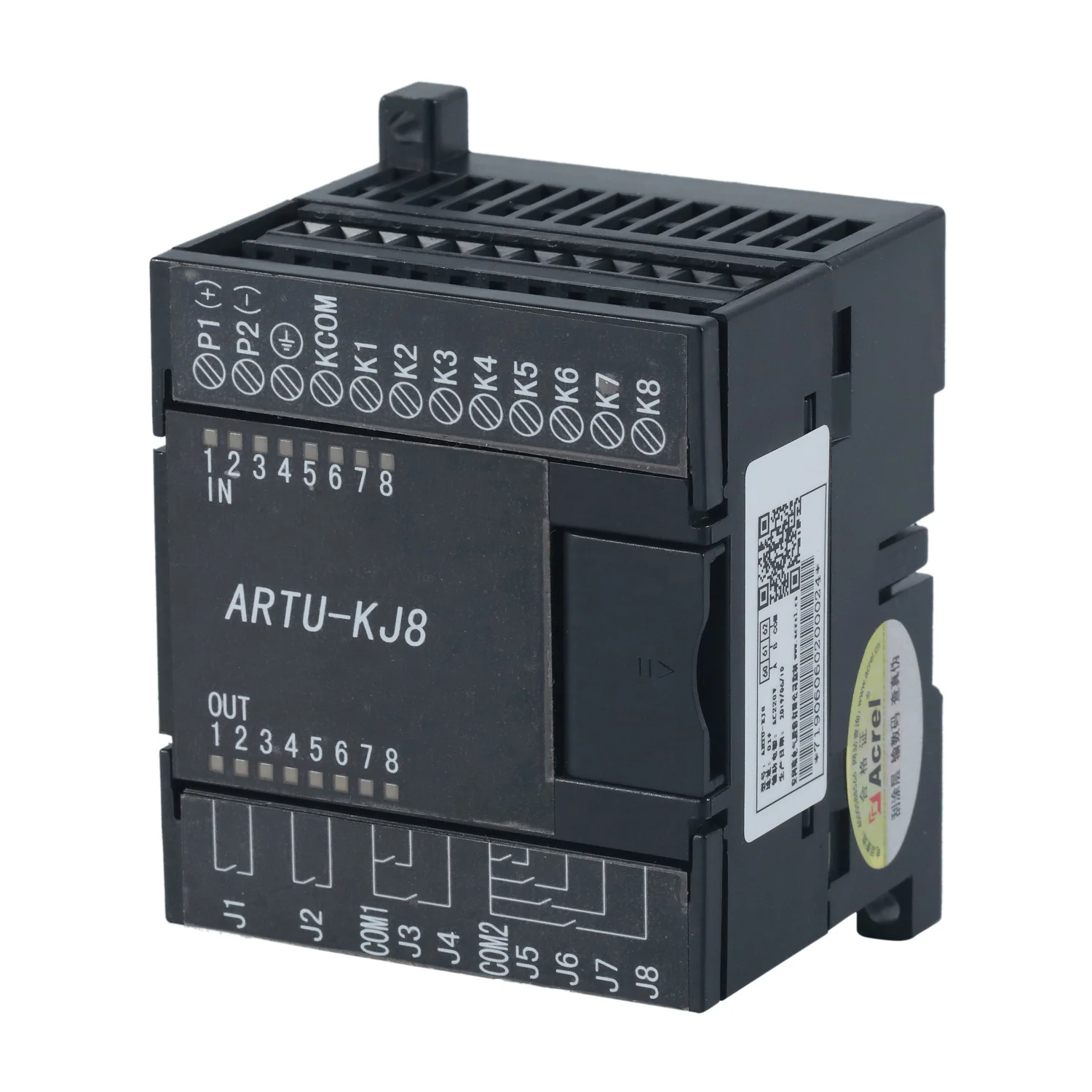 Acrel Din Rail ARTU-KJ8 Multi-Channel Remote I/O Expanding Terminal with Rs485 Modbus-RTU for Switch Input and Relay Output