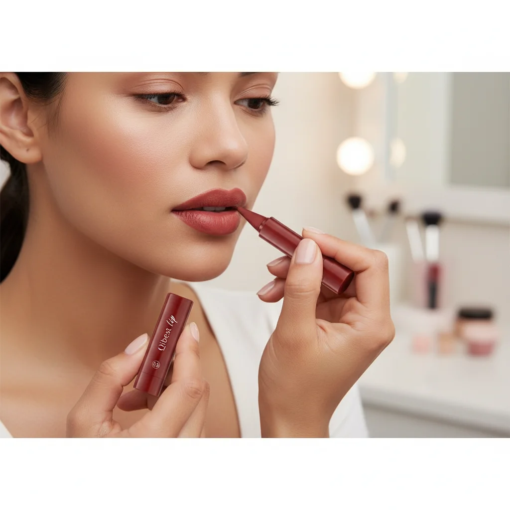 Wasserfester, matter Lippenstift-Liner, 2-in-1-Stift, hochpigmentierte Lippenfarbe, glatte, feuchtigkeitsspendende Formel, natürlicher Farbverlauf-Lippenstift